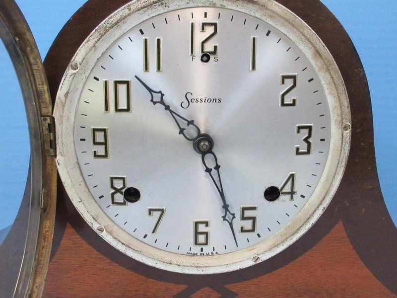 Elegant Sessions Keywind Dulciana 8 Day Mantle Onion Head Shelf Clock w/Key & Pendulum