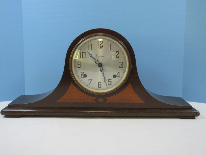 Elegant Sessions Keywind Dulciana 8 Day Mantle Onion Head Shelf Clock w/Key & Pendulum