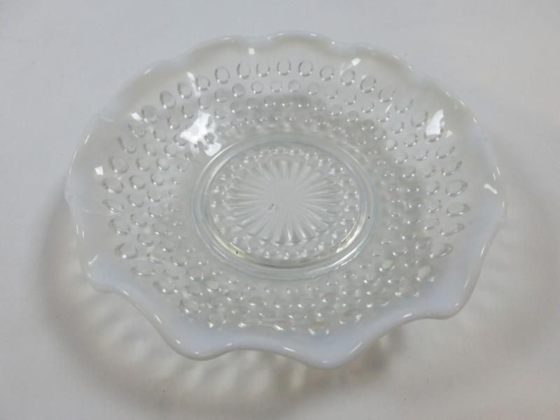 Lot 2 Imperial Glass Smoke Carnival Glass 7 3/4" Plates Grape Pattern Rim, Handblown Glass