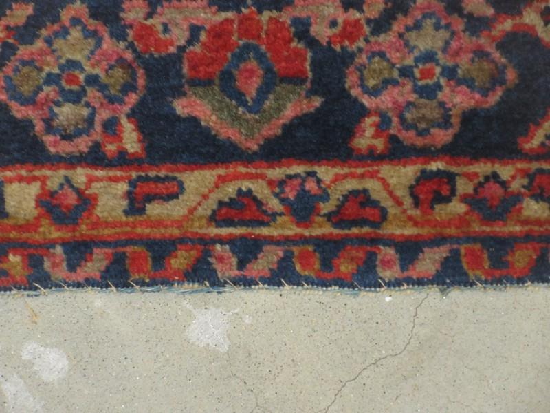 Early Tribal Wool Pile Rug Classic Pattern Maroon/Blue Colors- 83" x 51"