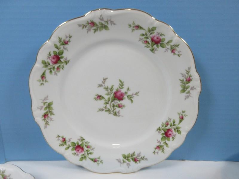 19pcs Johann Haviland  China Moss Rose Pattern Back Stamp Bavaria Dinnerware Plates, Bowls &