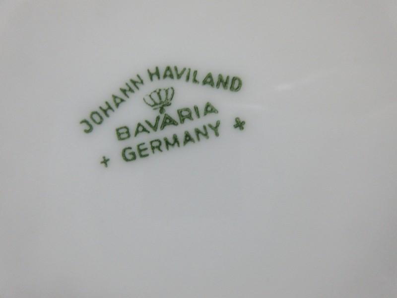 19pcs Johann Haviland  China Moss Rose Pattern Back Stamp Bavaria Dinnerware Plates, Bowls &