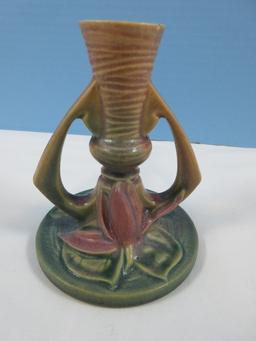 Roseville Pottery Water Lily Candle Holder Candlestick 1155-4.5". Est. $145-185