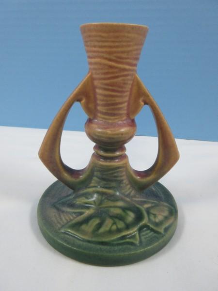 Roseville Pottery Water Lily Candle Holder Candlestick 1155-4.5". Est. $145-185