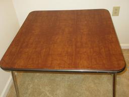 Cosco Home Products Metal Base Folding Card Game Table Brown Vinyl Top- 34 1/2"Square