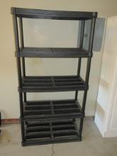 Black Plastic Shelf Unit Storage Shelving Organizer- 70" x 35 1/2" x 18"