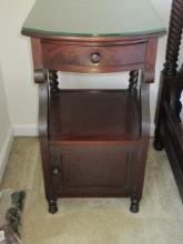 Rare Find Splendid Berkey & Gay Furniture Antique Mahogany Empire Bowfront Night Stand