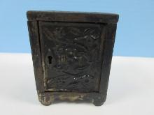 Antique Cast Iron Key Loke Safe Coin Bank No. 50 by J & E Stevens Co. Patent Aug. 24, 1897