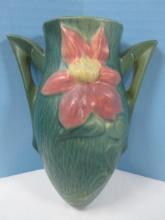 Roseville Pottery Clematis Green Wall Pocket 1295-8" Est. $265-325, Circa 1944