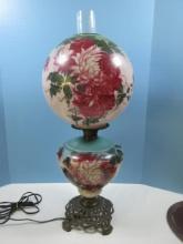 Phenomenal Converted Gone w/The Wind Hurricane Kerosene 24" Parlor Table Lamp