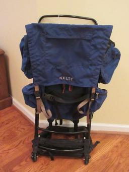 Kelty Metal Frame Navy Backpack Multi Compartments