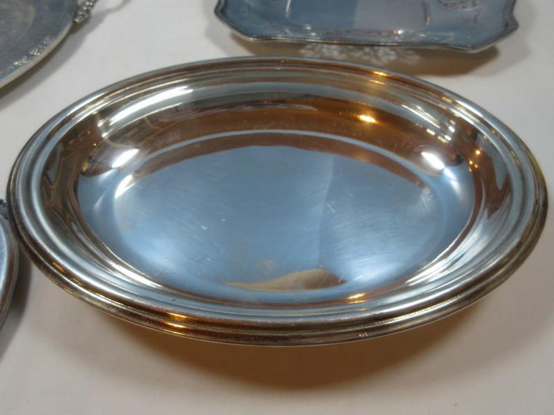 Silverplate 17" Oval Serving tray Engraved Camille Pattern, 6" Reed & Barton Trivet,