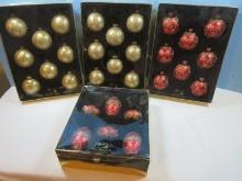 30 Shimmering Bobby Dazzler Rauch Off 5th Hand Decorated Christmas Glass Ornaments in