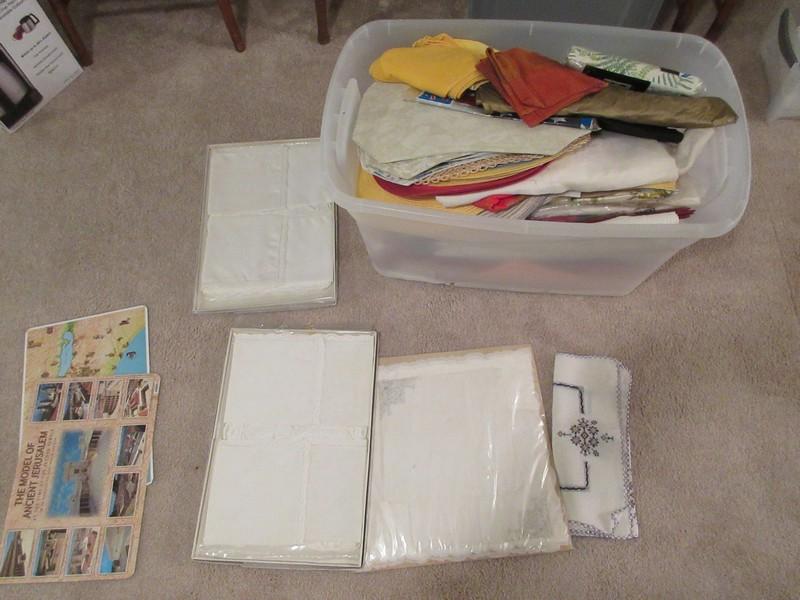 Large Linen Lot Keepsake Linens Embroidery Placemat Sets-NIB, Napkins, Needlework Small