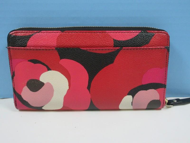 Kate Spade New York ladies Wallet Orient Rose Floral Zipper Around- Est $85-120