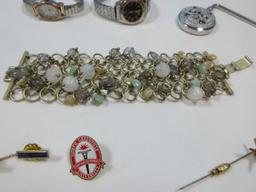 Lot Unique Interlocking Ring Bracelet w/Beads/Discs Accents, Wrist Watches, Brighton Purse