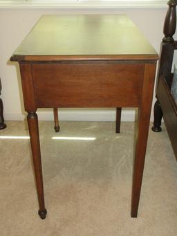 Antique Walnut Side Table W/Dovetail Drawer & Flame Grain Mahogany Veneer Top Circa Late