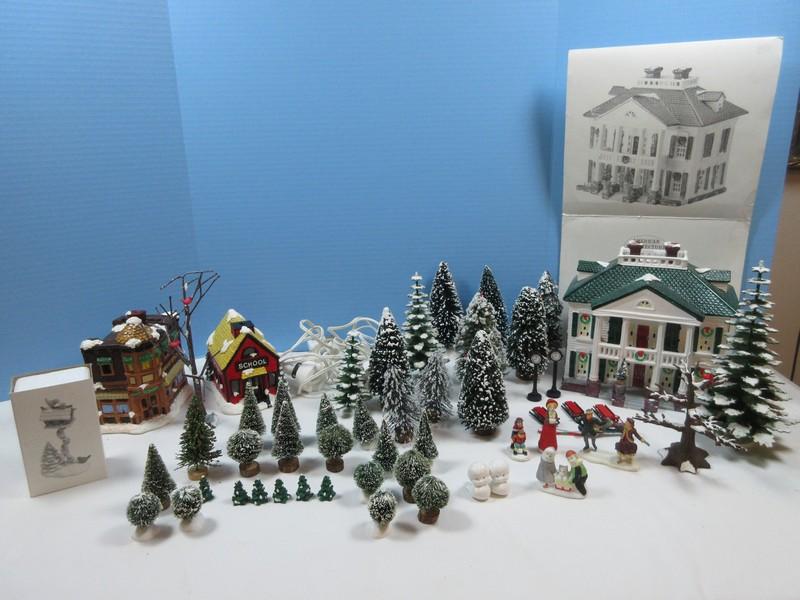 Lot Department 56 Original Snow Village American Architecture Series "Southern Colonial"
