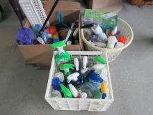 Lot Misc Cleaning Supplies, 3' Sink Cleaner, Dusters, Automatic Shower Cleaner, Scrubbing