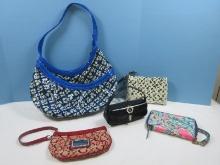 Lot Guess Marciano Red Logo "G" Jacquard Wristlet, Nahui Ollin Butterflies Wristlet etc.