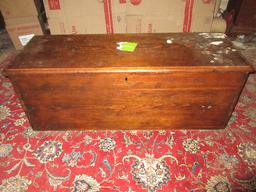 Antique Dovetail Pine Blanket Chest Slant Front w/Interior Compartment