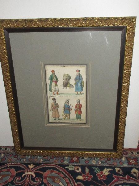 Antique Germany Hand-Colored Lithograph Persian Costumes of High Ranking Persian Men &