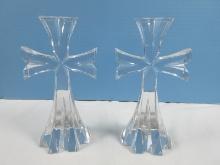 Pair Lenox Ovations Giftware Collection 7 1/2" Crystal Figural Cross