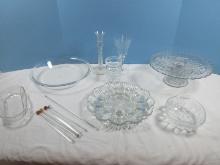 Lot Depression/Pressed Glass Fostoria Baroque Etched Navarre Pattern 8" Pickle Dish, Waterford