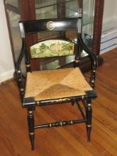Rare Find University of North Carolina at Chapel Hill Hitchcock Arm Chair w/Woven Rush Seat