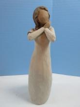 Willow Tree Demdaco 2003 "Joy" Folk Art 9 1/4" Resin Sculpted Figurine Designer Susan Lordi