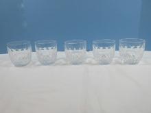 5 Waterford Crystal Colleen Pattern Old Fashioned Tumblers- 4 are 3 1/4"/One is 3 3/8"