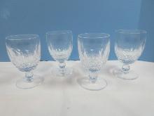 Set of 4 Waterford Crystal Colleen Pattern 5 1/4" Short Stem Water Goblets 3 1/8"W 8oz.