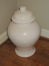 Impressive Pottery Barn Heavy Stoneware Pottery Temple 20" Ginger Jar & Lid Craquelure Ivory