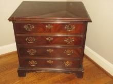 Drexel Furniture Diminutive Mahogany Chippendale Style 4 Drawer Chest-23"H x 23 1/2" x 18"
