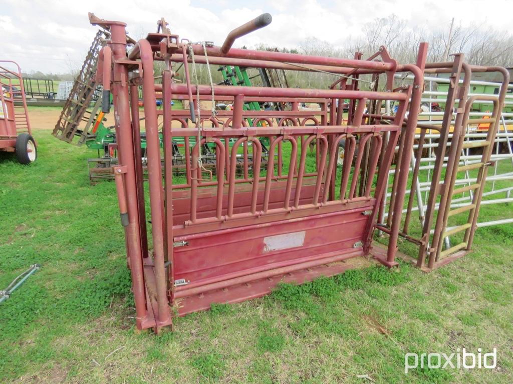 American Farmland livestock chute w/ palpation alley & (2) gates