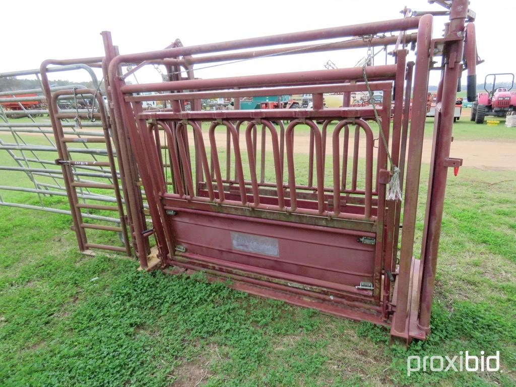 American Farmland livestock chute w/ palpation alley & (2) gates