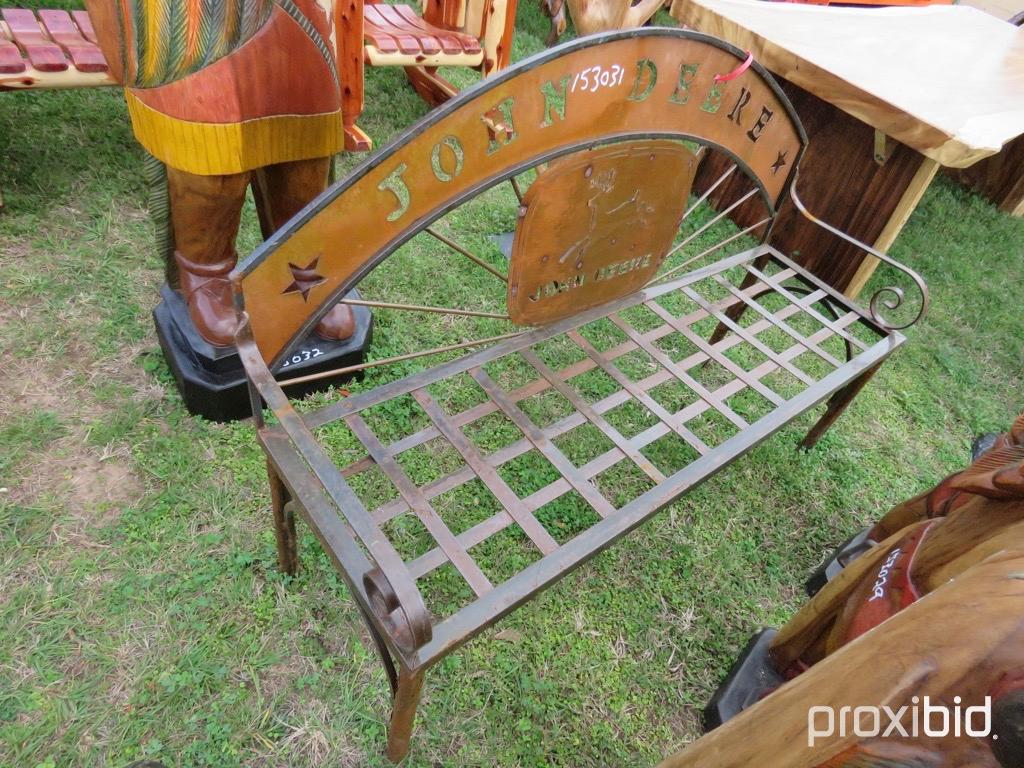 Metal John Deere bench