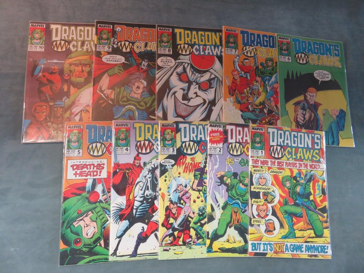 Dragon's Claws 1-10 Obscure Marvel UK