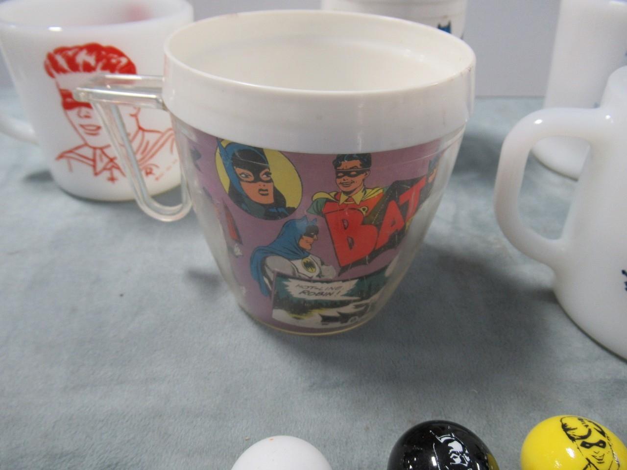 Batman Vintage Mug/Glass Marbles Lot