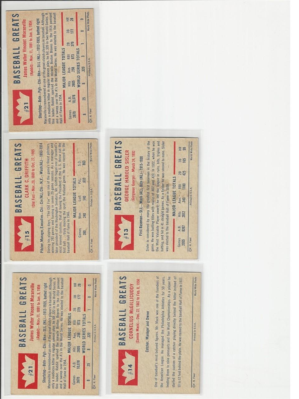 1960 Fleer Baseball Greats Group (5)