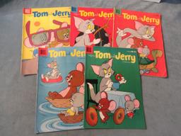 Tom & Jerry Comics Dell Lot of (5) 1950s