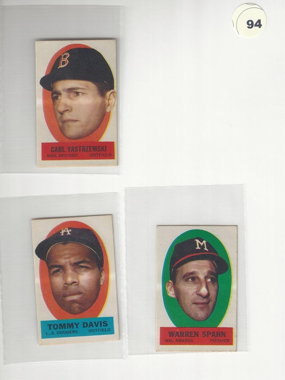 1963 Topps Baseball Sticker Inserts (3)
