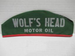 Wolf's Head Motor Oil Service Station Caps