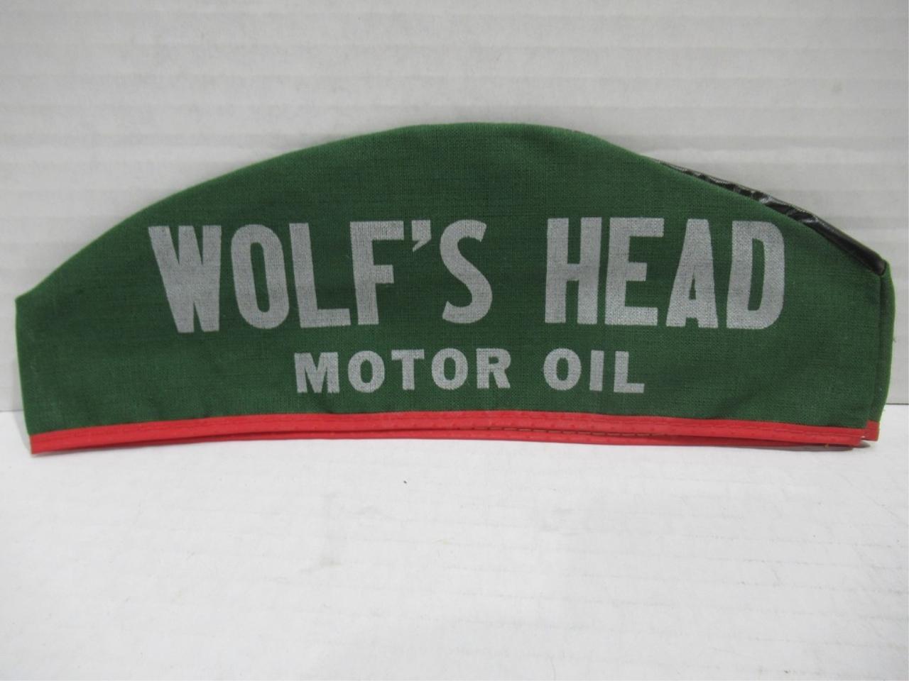 Wolf's Head Motor Oil Service Station Caps