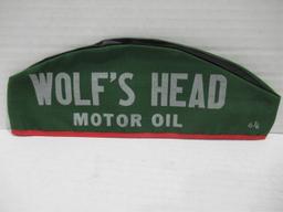 Wolf's Head Motor Oil Service Station Caps