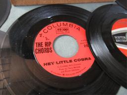 1960s Lyric Singles Records Box With Vinyl