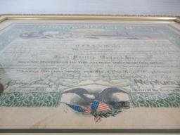 1925 Crossing the Equator Certificate