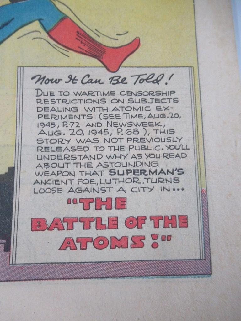 Superman #38 (1946) Controversial Atom Bomb Issue!