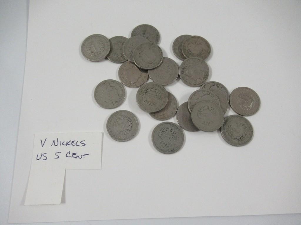 Group of 20+ US V Nickels