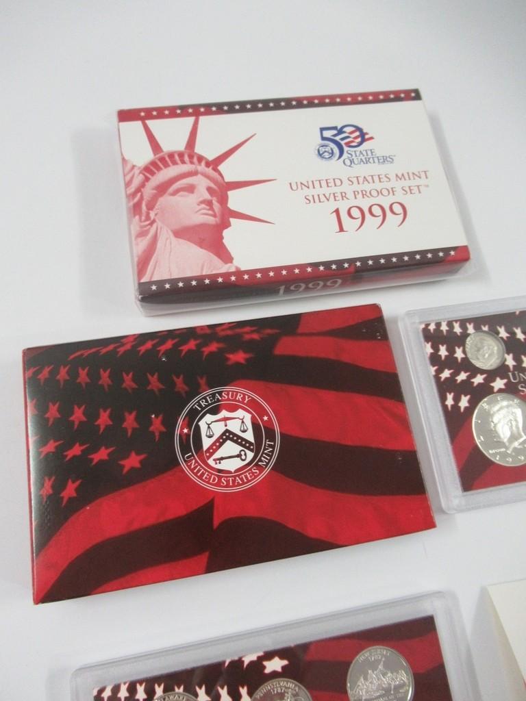 1999 US Mint Silver Proof Set Lot of 2